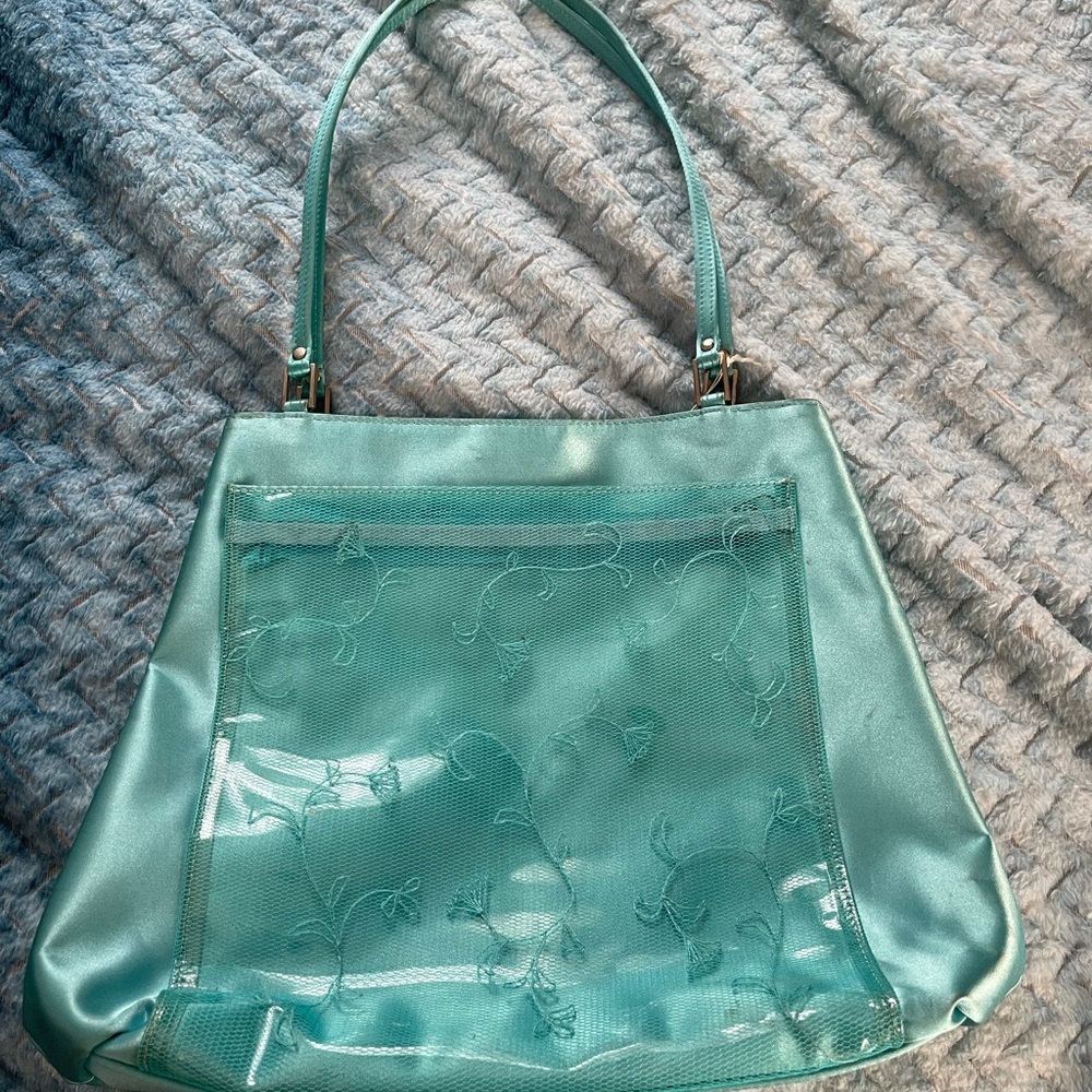 Blue Flowered Purse